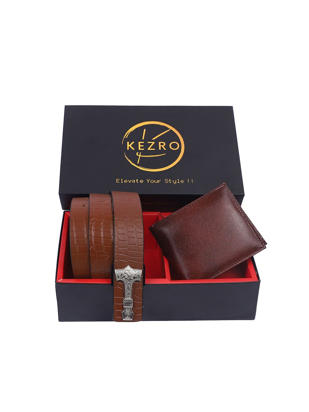 

KEZRO Men Accessory Gift Set of, Tan