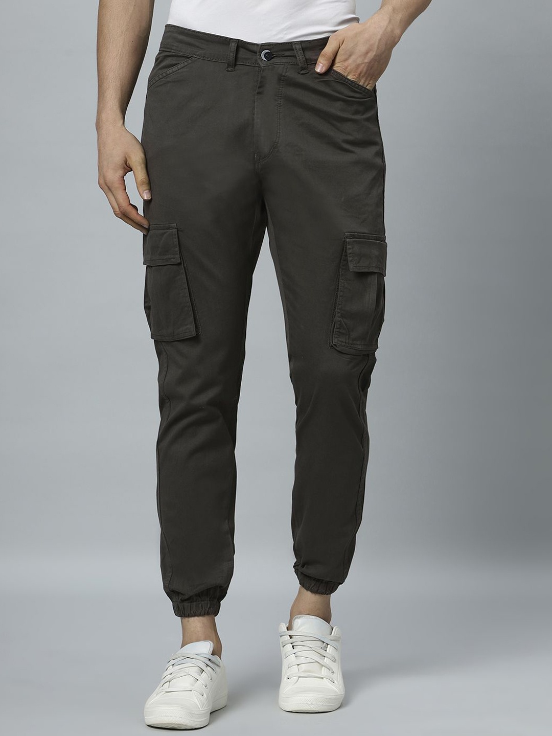 

Hence Men Slim Fit Joggers Trousers, Charcoal