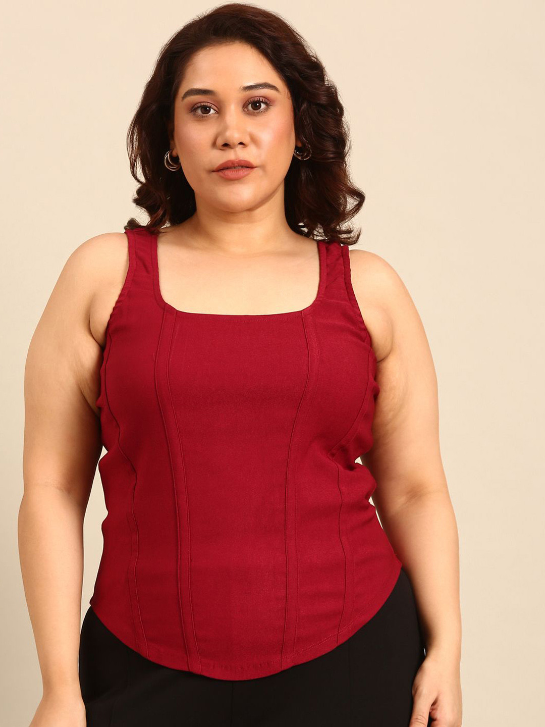 

The Pink Moon Cotton Tank Top, Burgundy