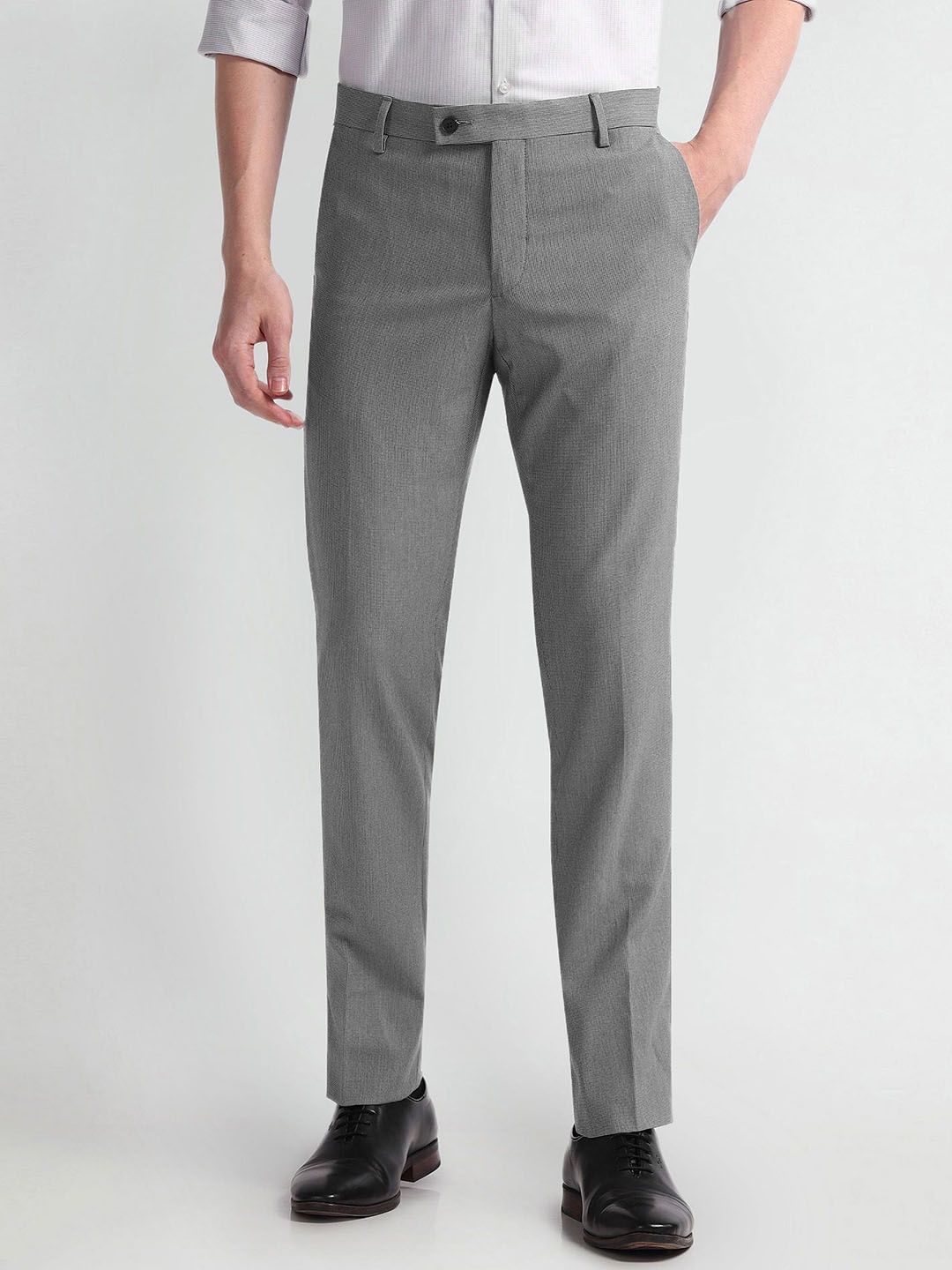 

Arrow Men Slim Fit Trousers, Grey