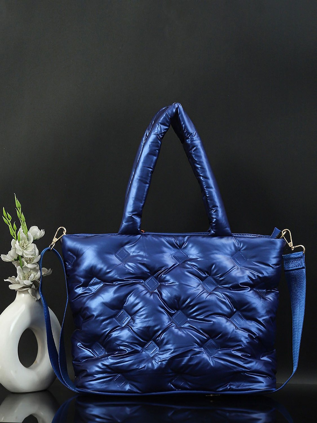 

Bagsy Malone Textured Structured Tote Bag, Blue