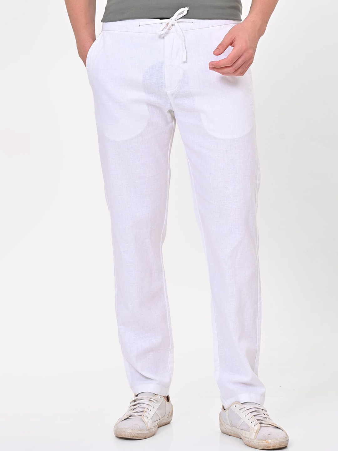 

POE Men Smart Slim Fit Chinos Trousers, White