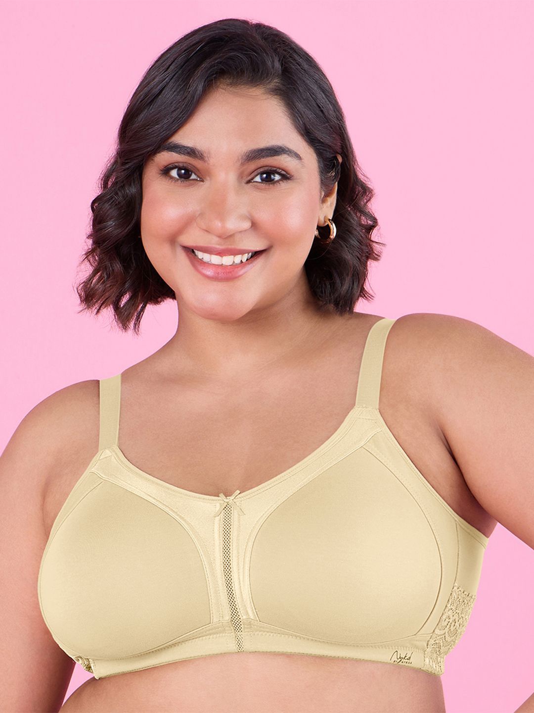 

Nykd By Nykaa Everyday Cotton M-Frame Bounce Control Non-Padded Non-Wired Bra NYB101, Cream