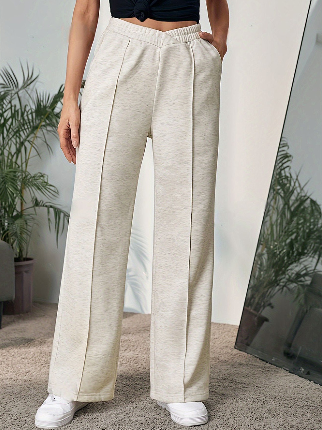 

StyleCast x Revolte Women Easy Wash Regular Trousers, Beige