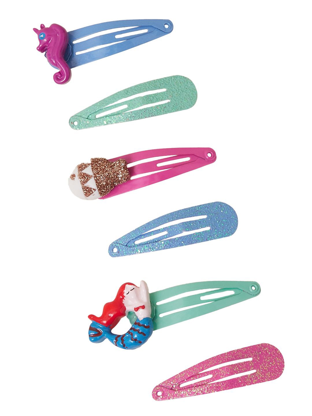 

Accessorize Set of 6 Girls Tic Tac Hair Clip, Blue