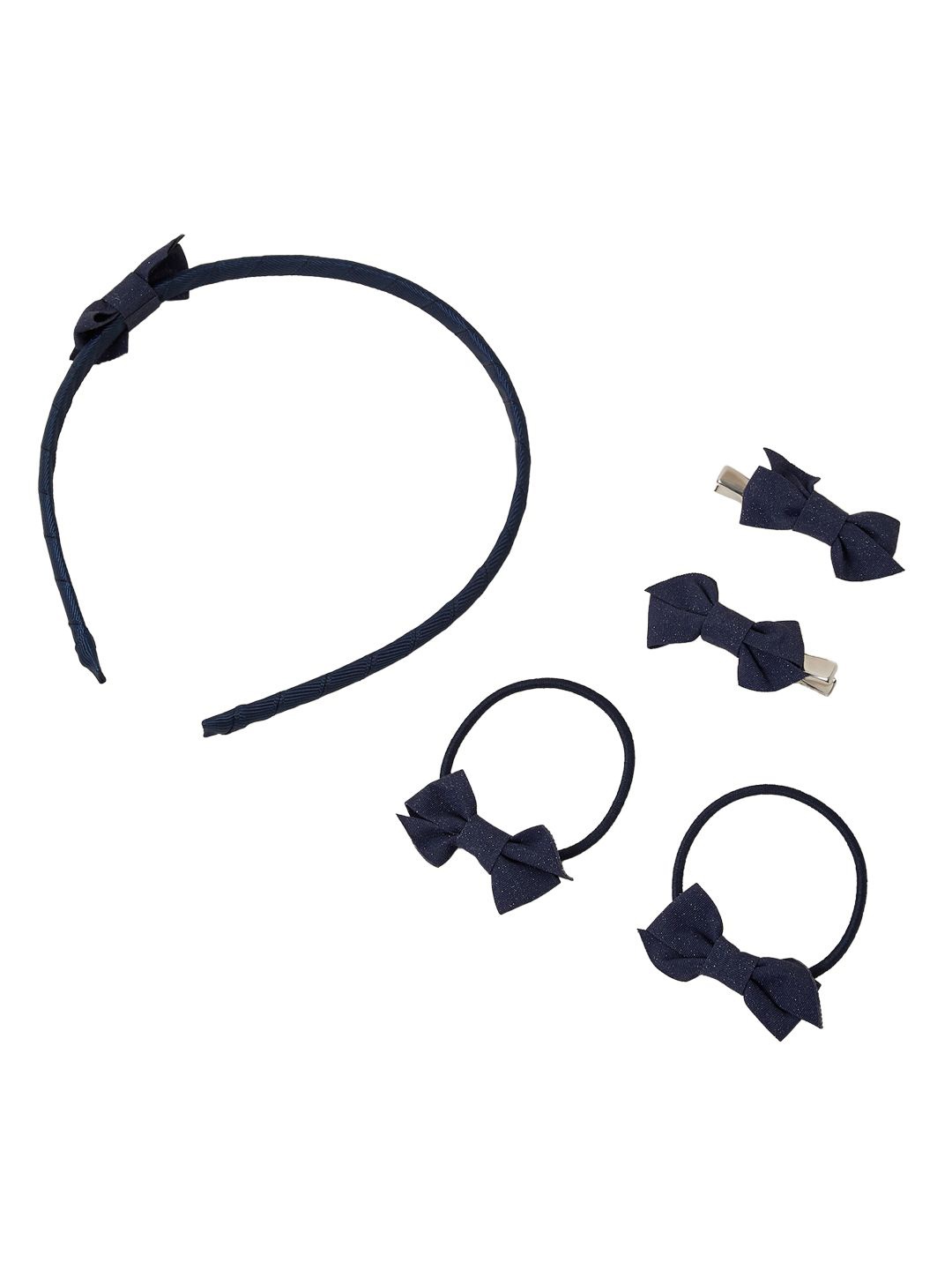 

Accessorize Set of 5 Girls Hair Accessory Set, Navy blue