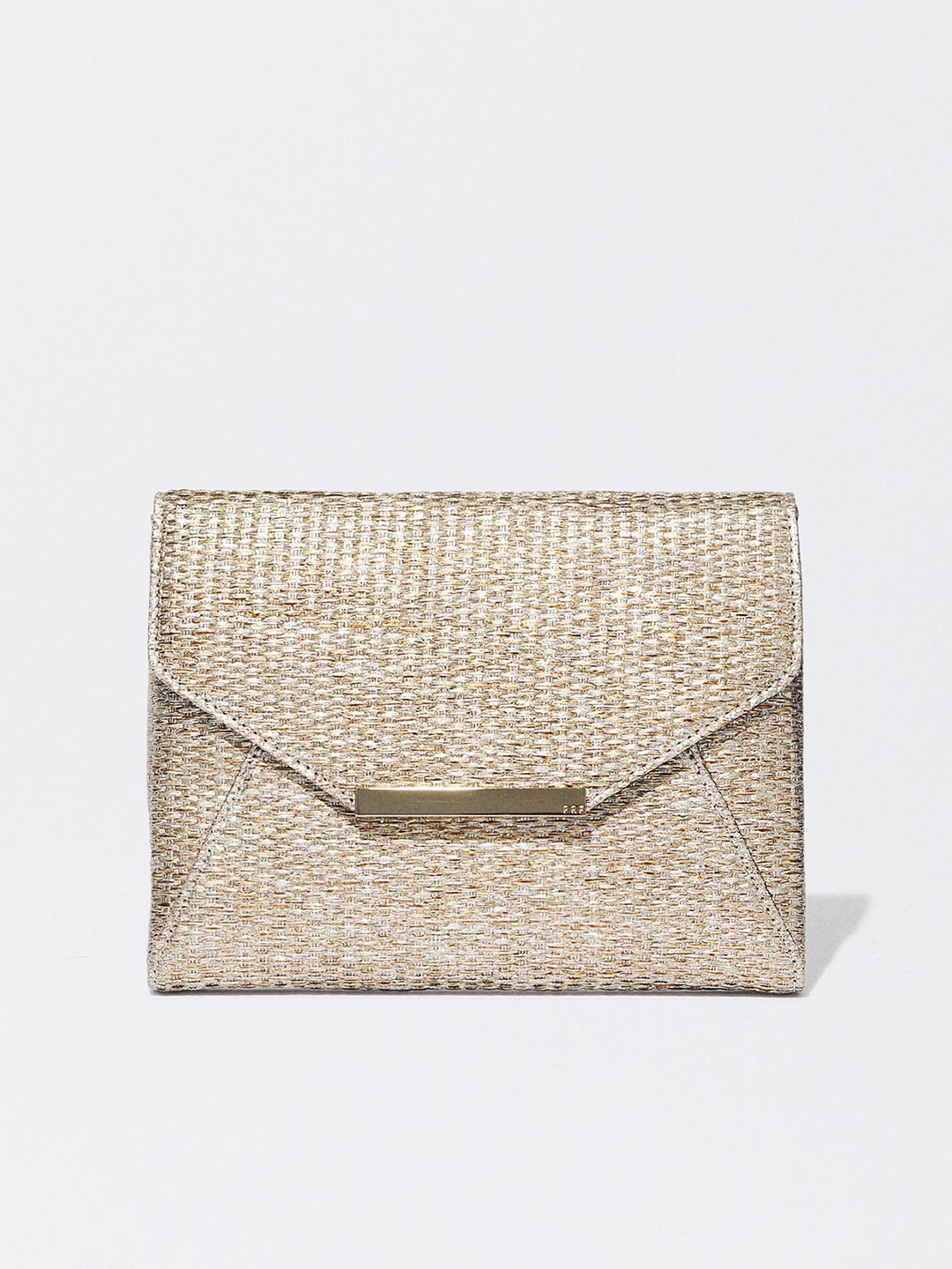 

PARFOIS Basketweave Envelope Clutch, Gold
