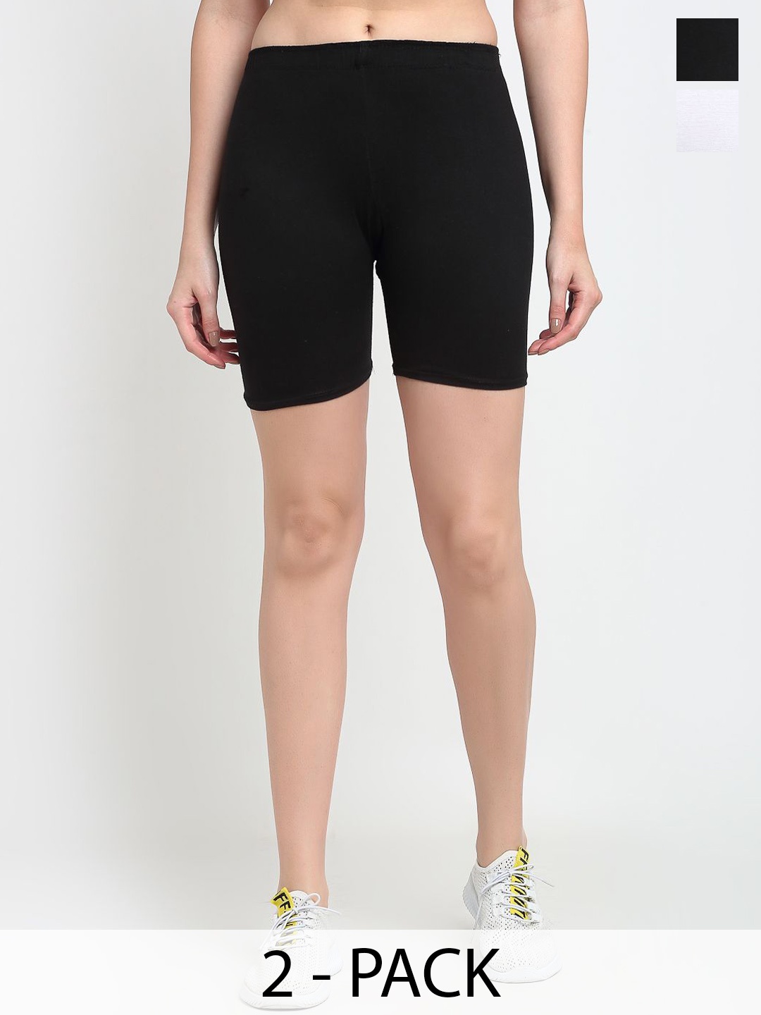

GRACIT Women Skinny Fit Cycling Sports Shorts, Black