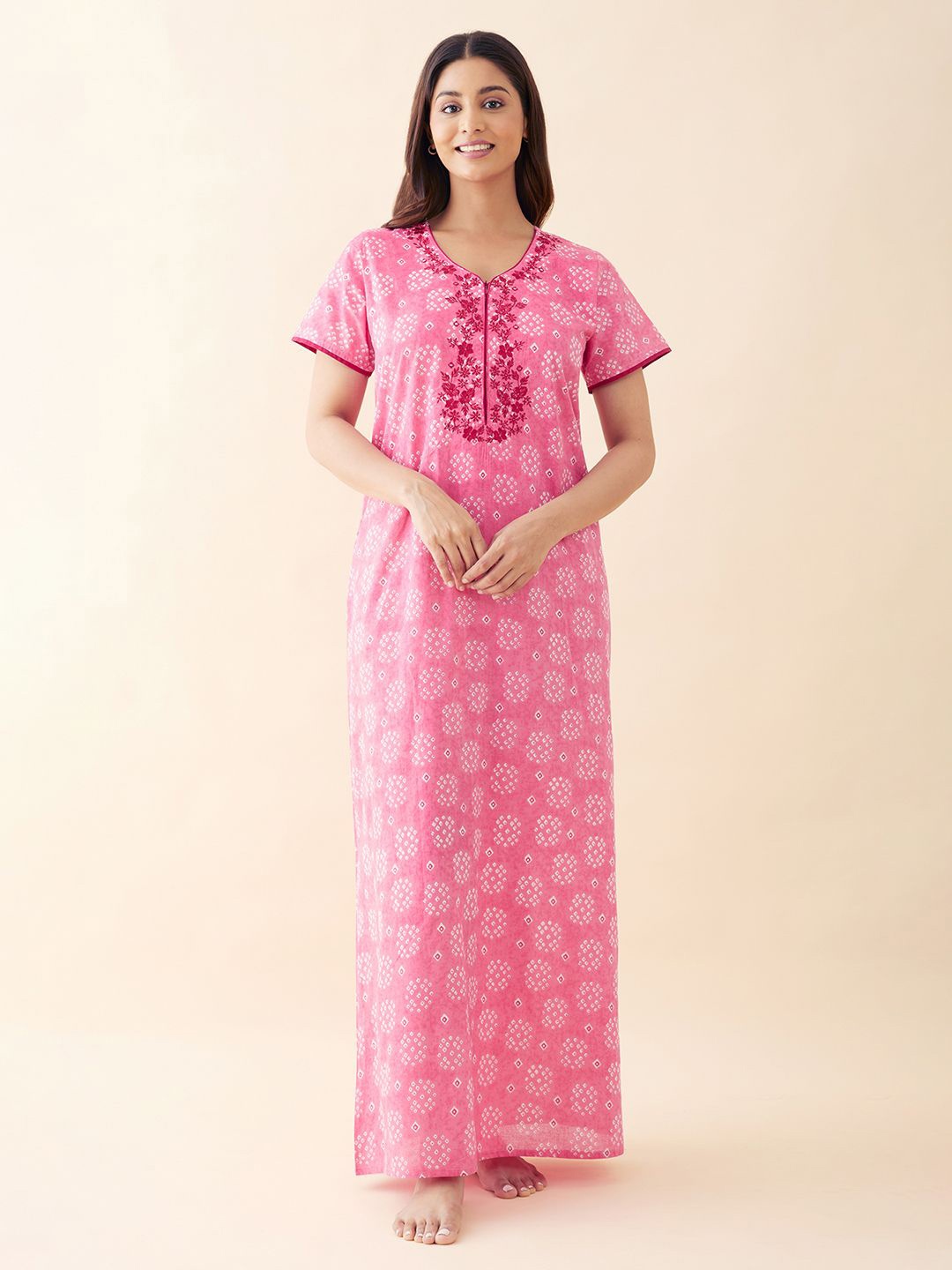 

Maybell Printed Maxi Nightdress, Pink