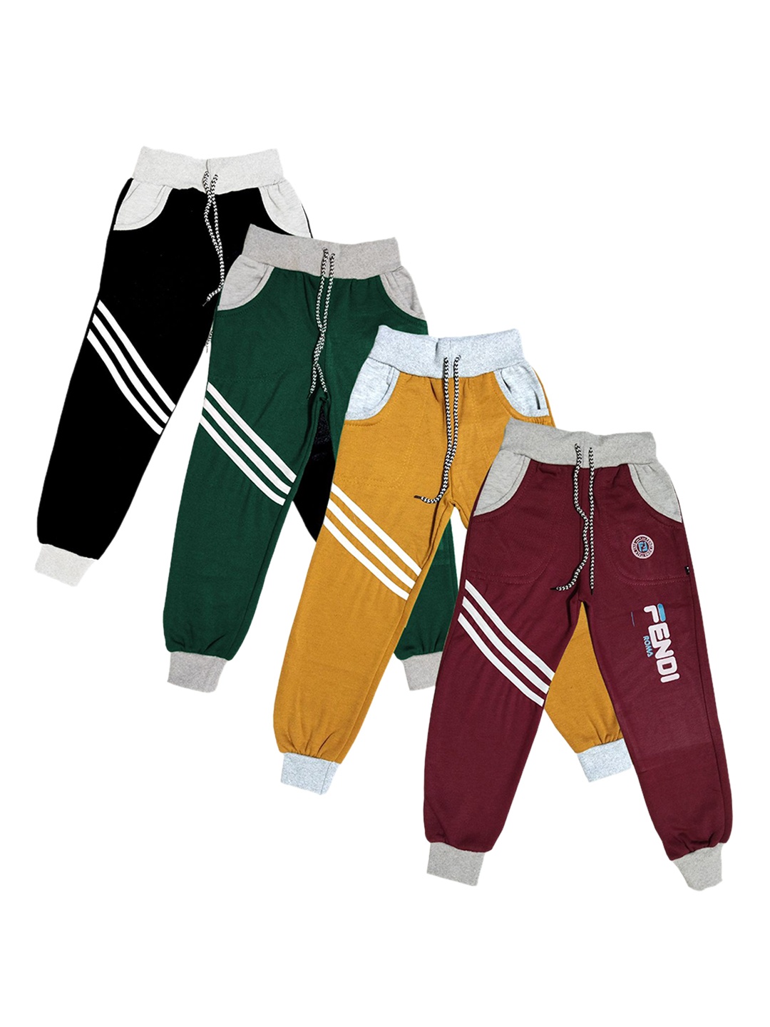 

BAESD Boys Pack Of 4 Printed Joggers, Green