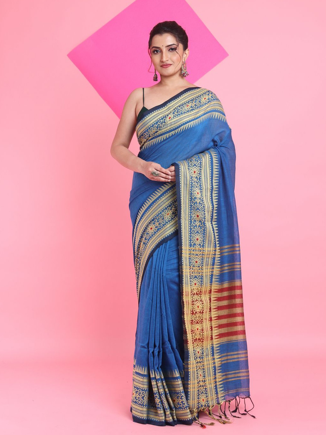 

Arhi Pure Cotton Zari Saree, Blue