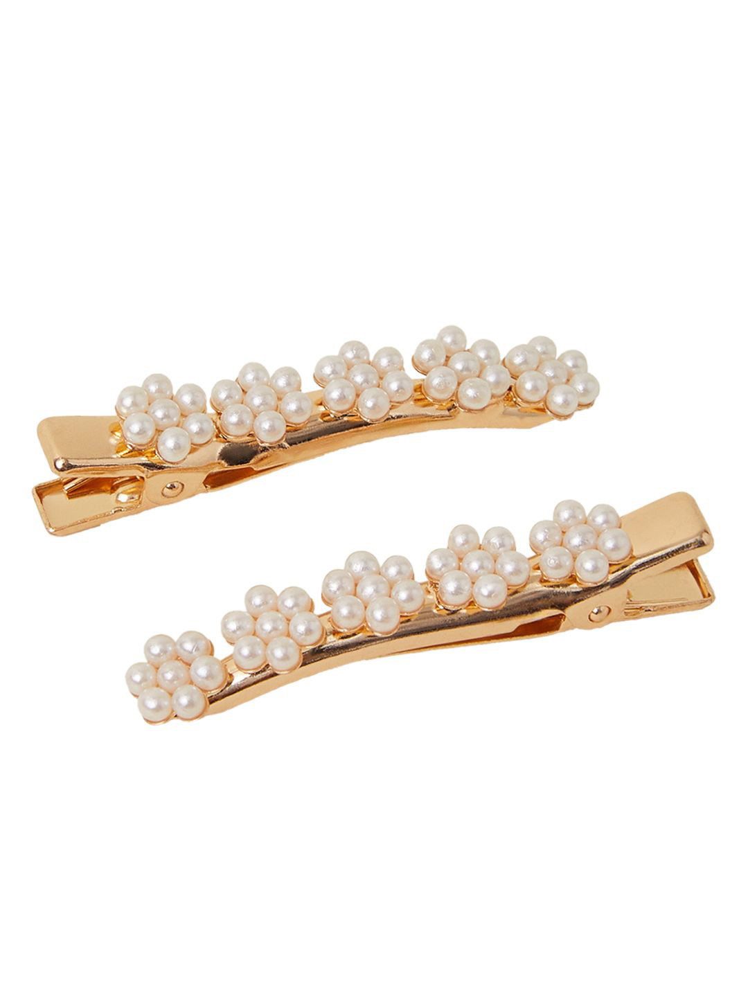 

Accessorize Set of 2 Girl Embellished Alligator Hair Clip, Gold