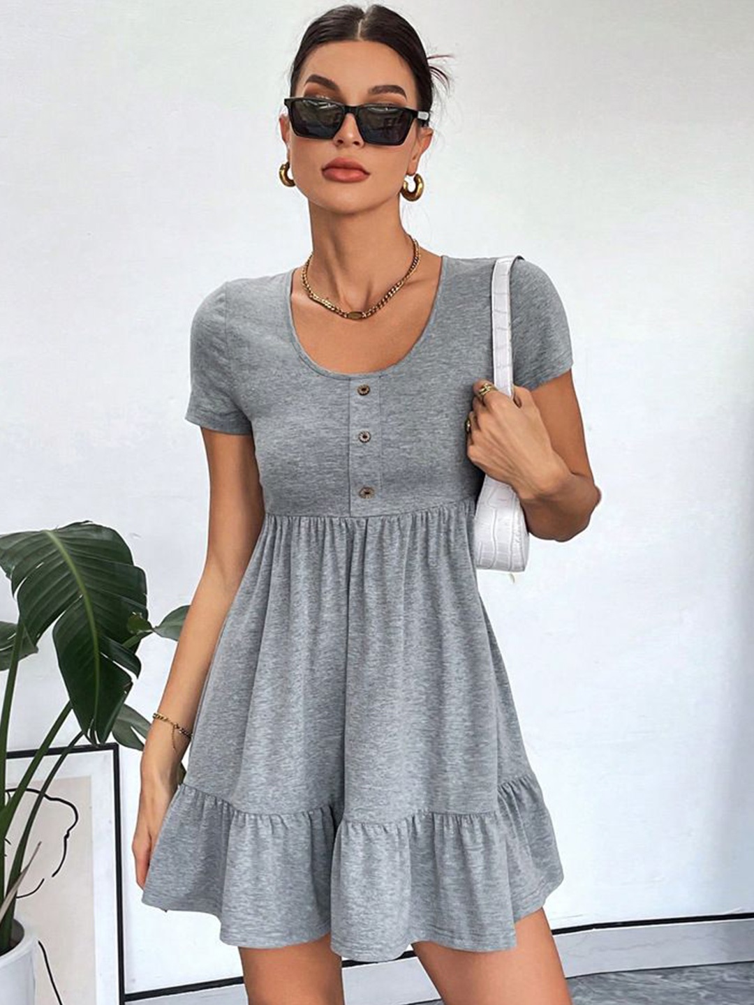 

StyleCast Fit & Flare Mini Dress, Grey