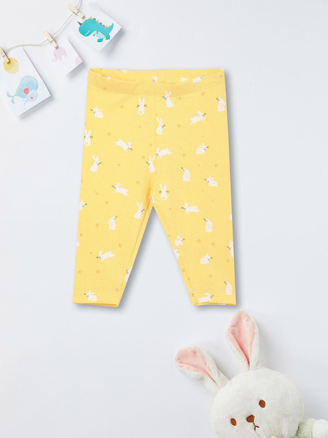 

max Girls Printed Ankle Length Leggings, Yellow