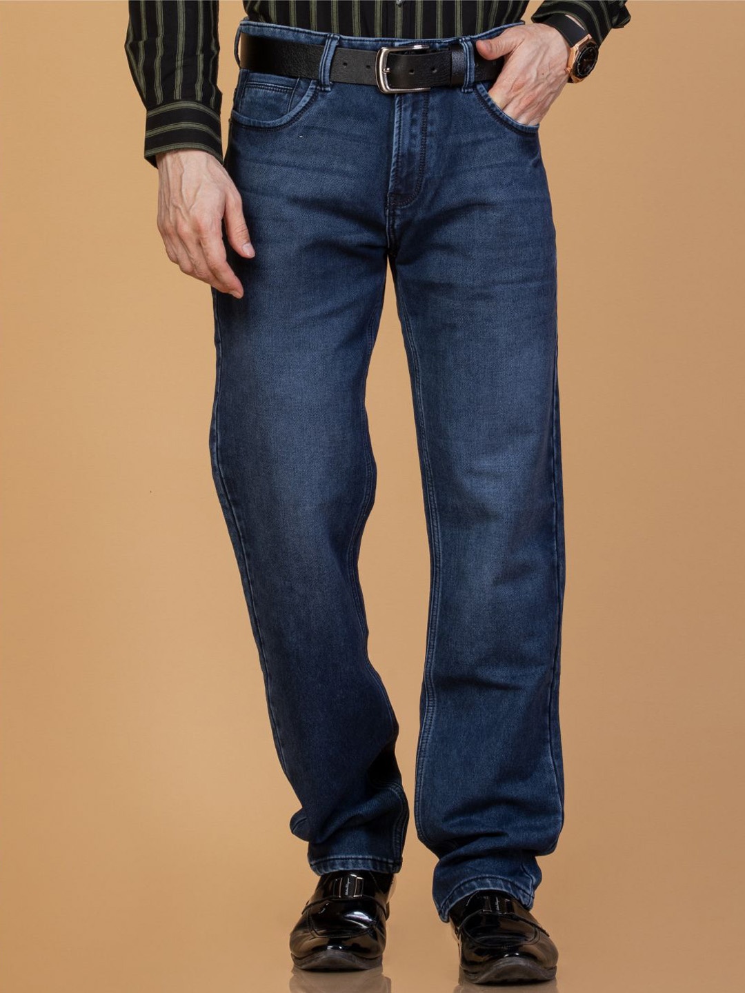 

Monterrey SF Men Original Slim Fit Mid-Rise Light Fade Stretchable Jeans, Navy blue