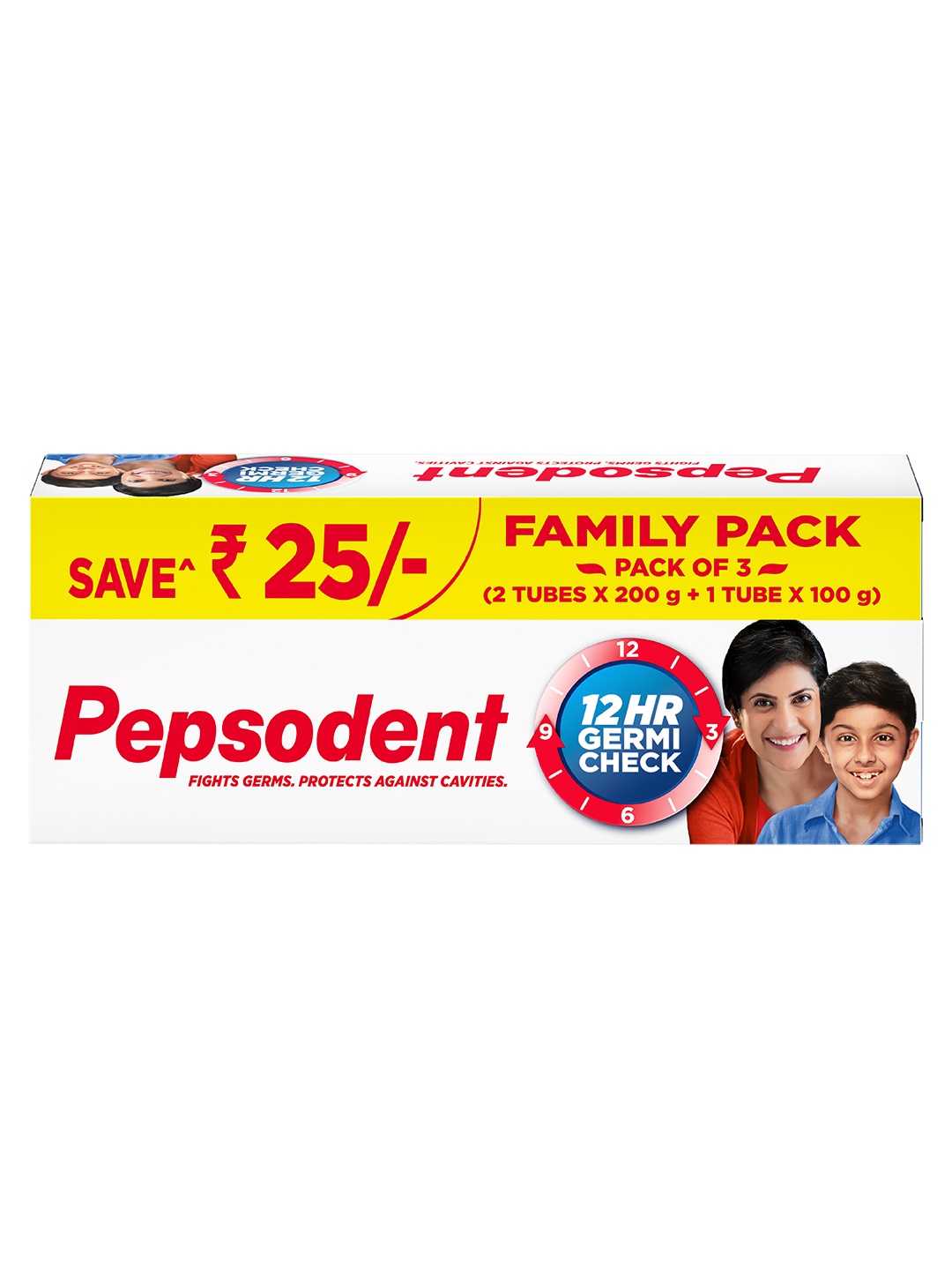 

Pepsodent Set Of 3 Germicheck Anti Cavity Mint Flavour Toothpaste - 200g + 200g + 100g, White