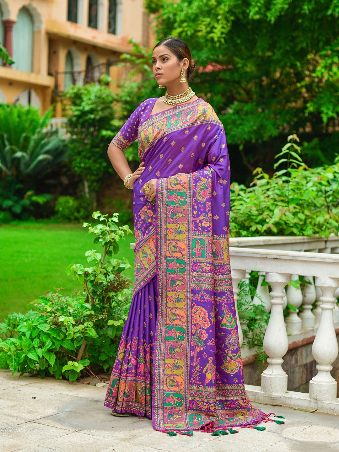 

LeeliPeeri Designer Woven Design Ethnic Motifs Saree, Purple
