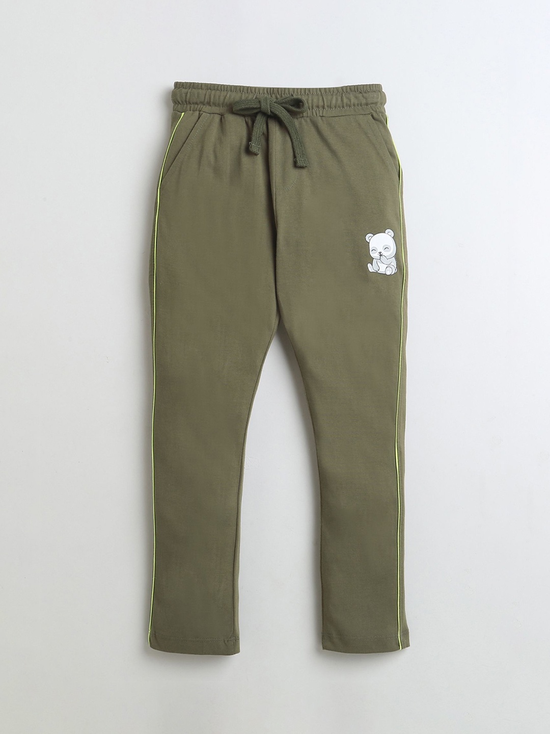 

BUMZEE Boys Cotton Mid-Rise Track Pant, Olive