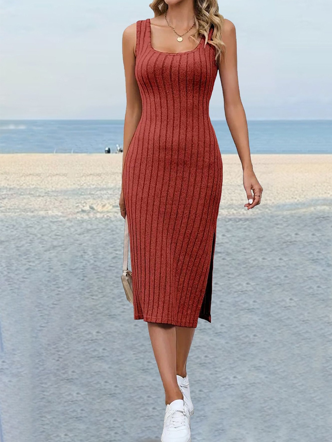 

StyleCast Women Bodycon Midi Dress, Orange