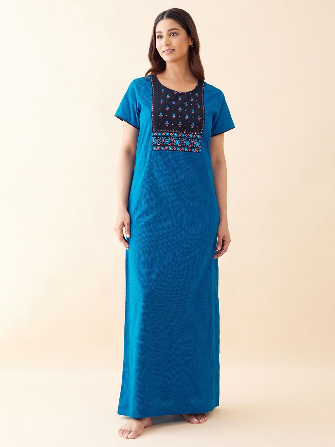 

Maybell Printed Maxi Nightdress, Blue