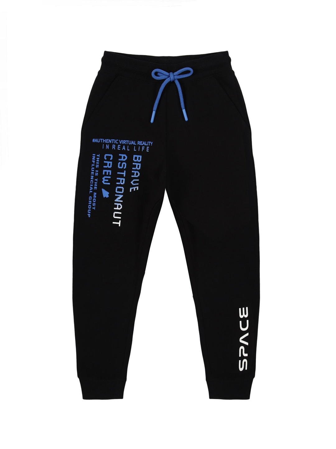 

PLUM TREE Boys Pure Cotton Printed Joggers, Black
