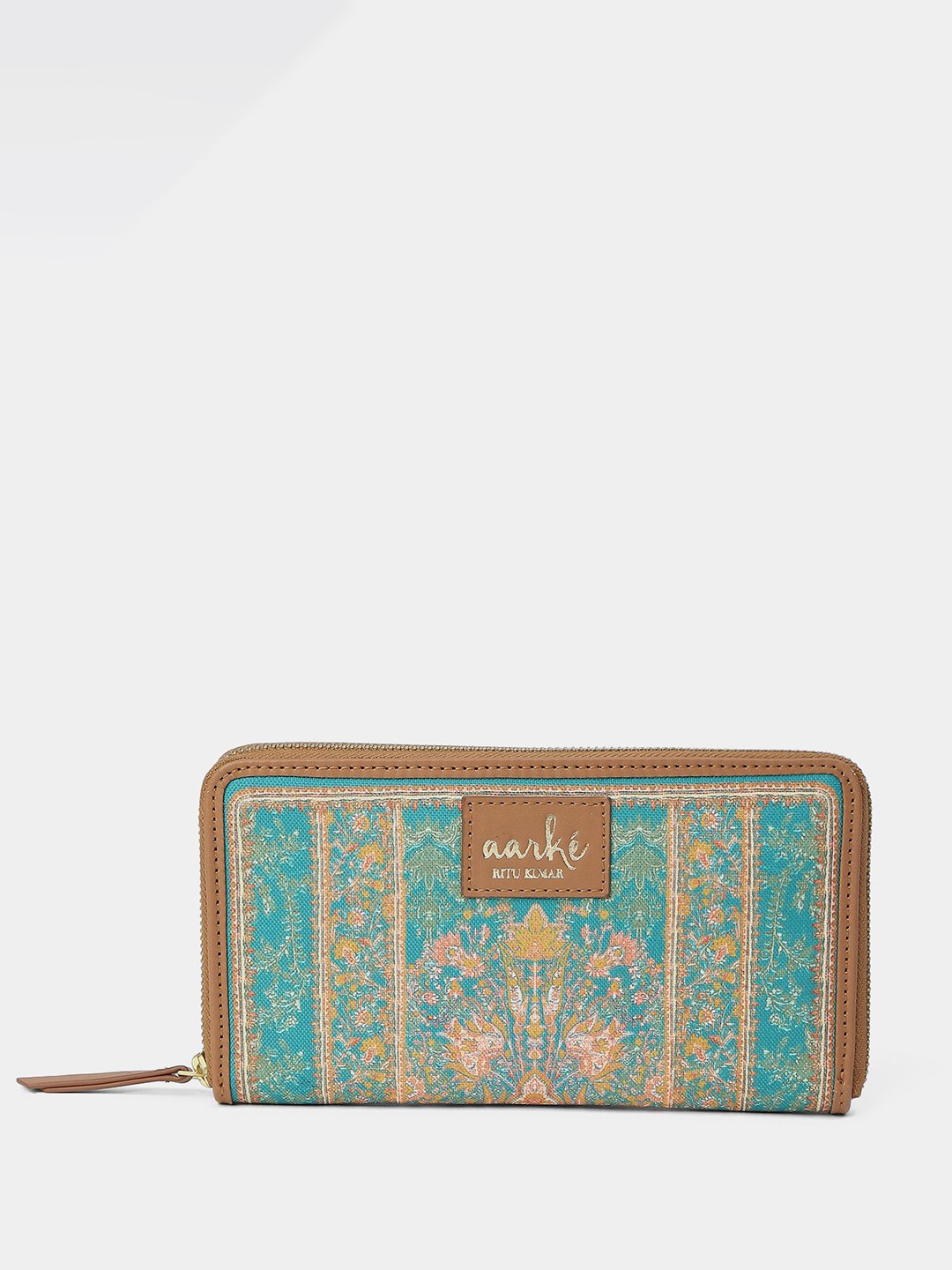 

aarke Ritu Kumar Women Ethnic Motifs Printed PU Zip Around Wallet, Green