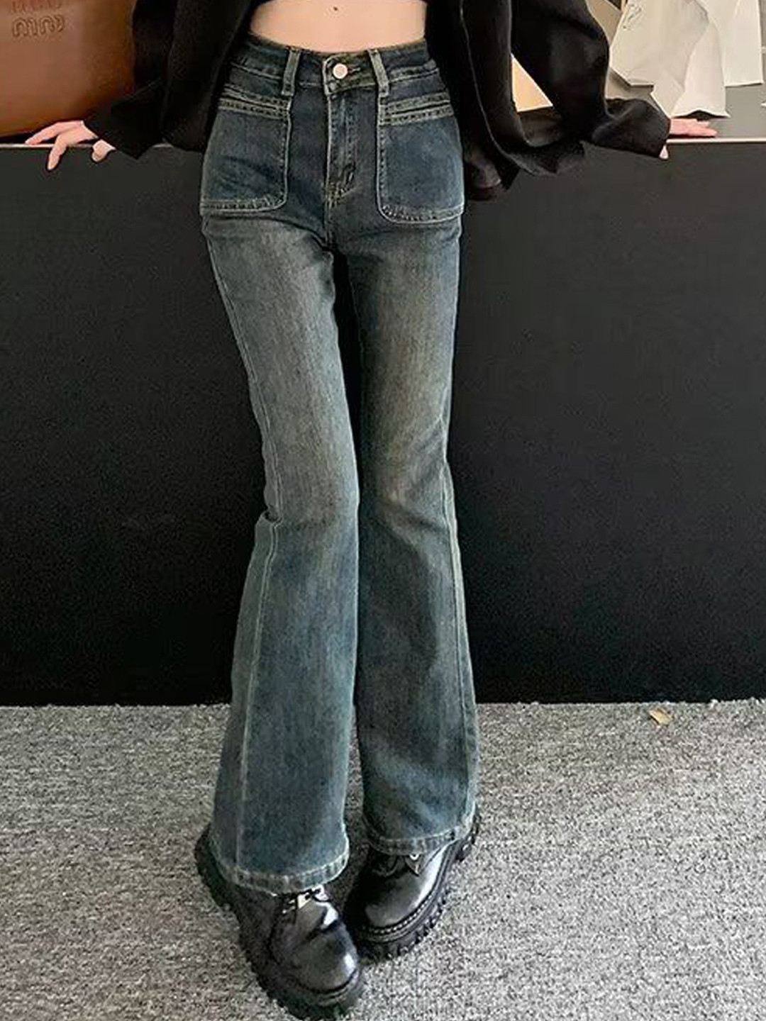 

StyleCast Women Flared High-Rise Light Fade Jeans, Blue