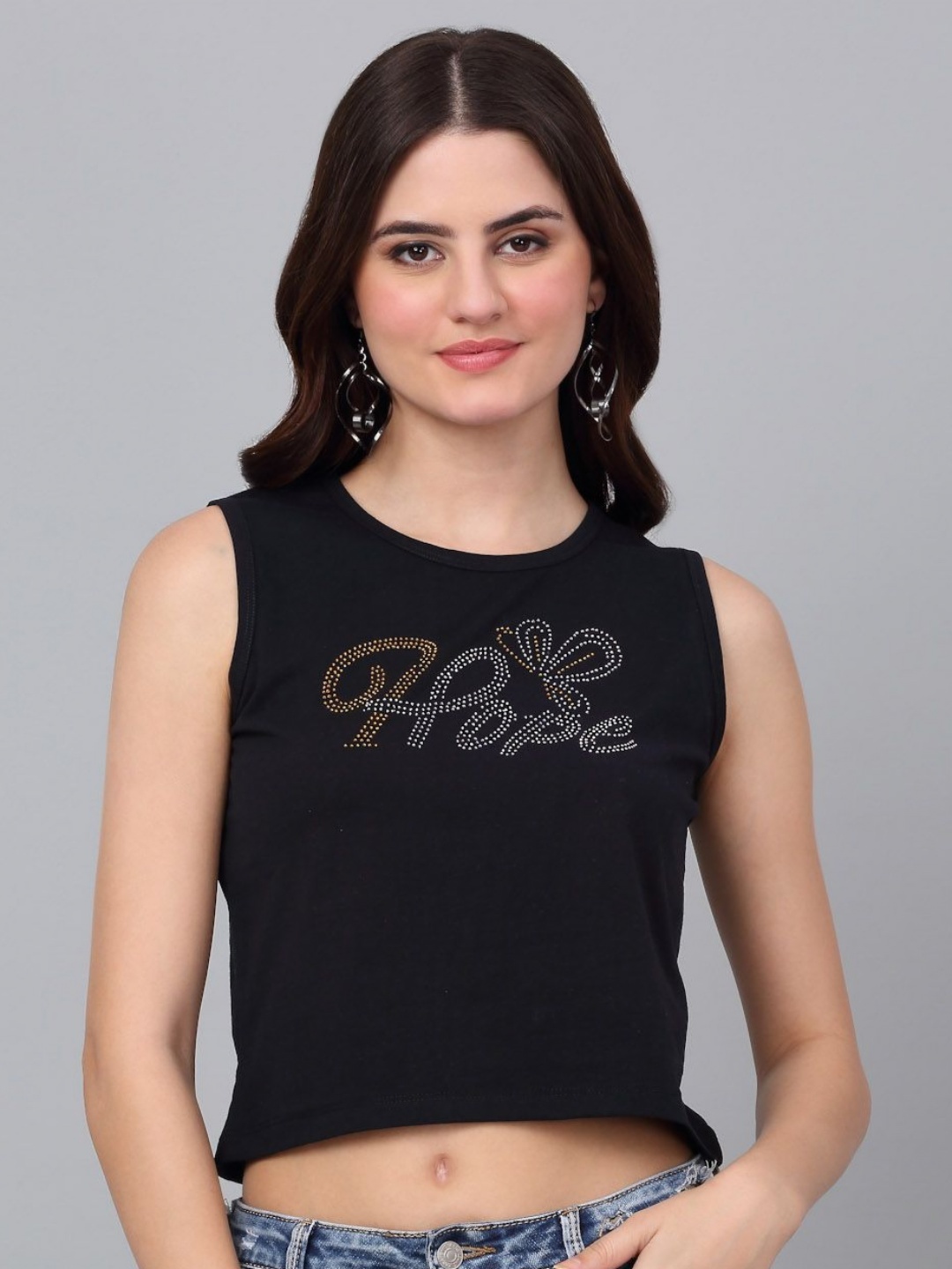 

Dressitude Women Solid Round Neck Pure Cotton T-Shirt, Black