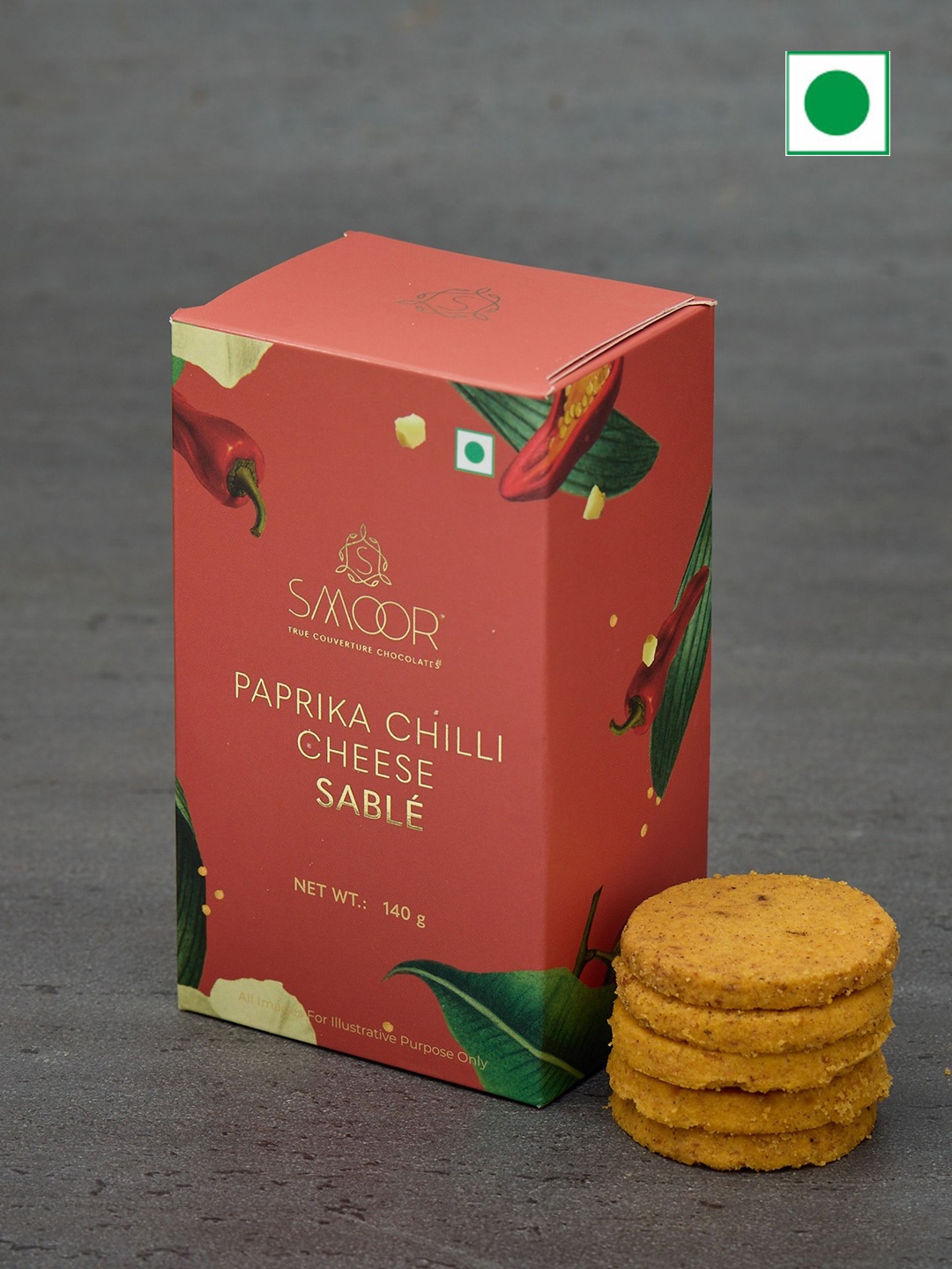 

SMOOR Paprika Cheese Chilli Sable Cookies - 150g, Coral