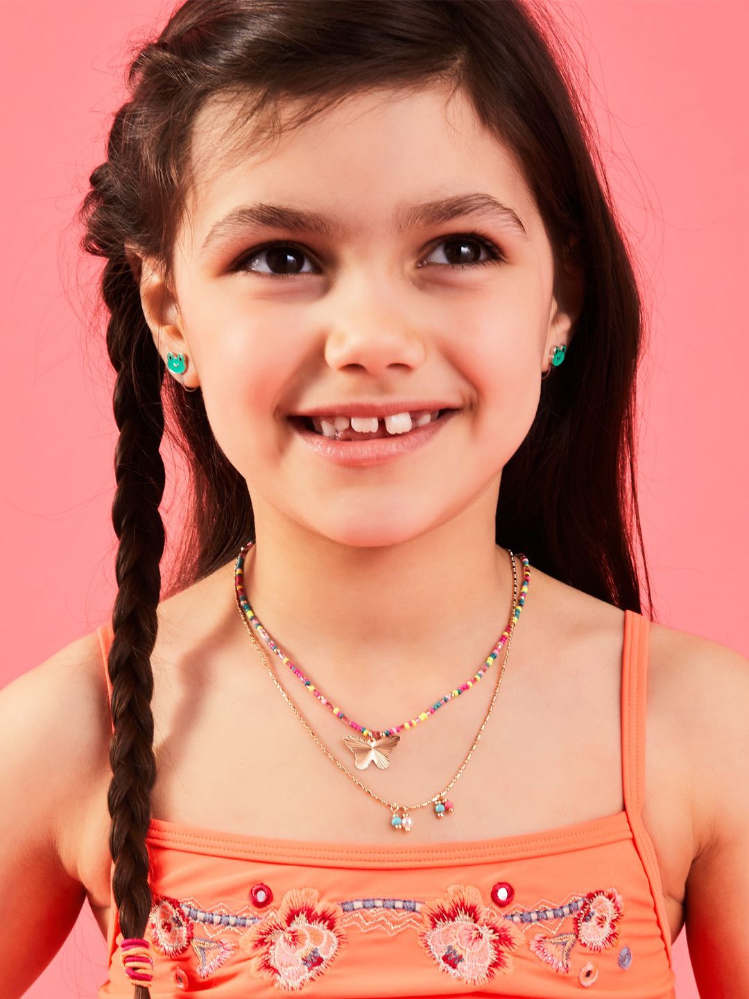

Accessorize Girls Beaded Layered Necklace, Gold