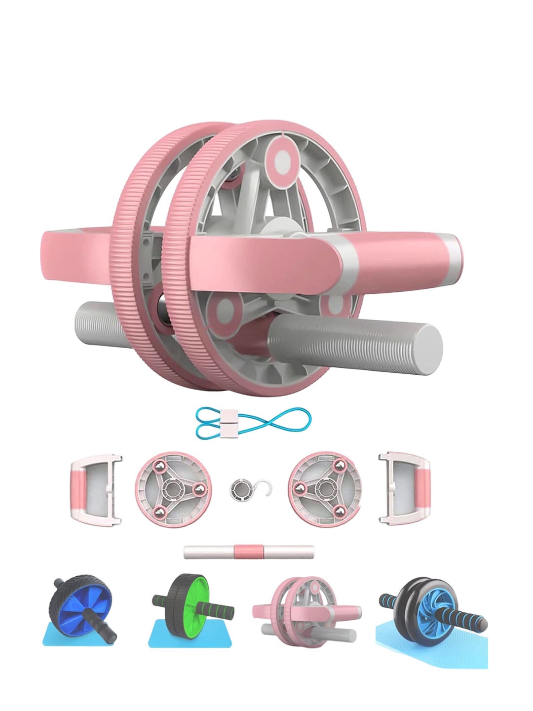 

STRAUSS Textured Multi-Purpose Push Up Bar & Resistance Tube, Pink