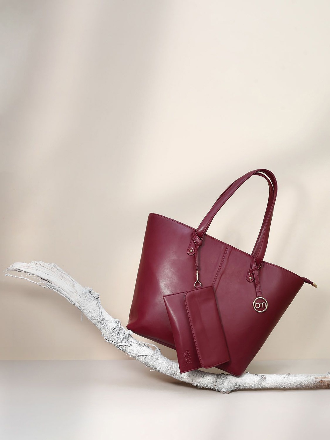 

Bagsy Malone PU Structured Tote Bag with Tasselled, Maroon