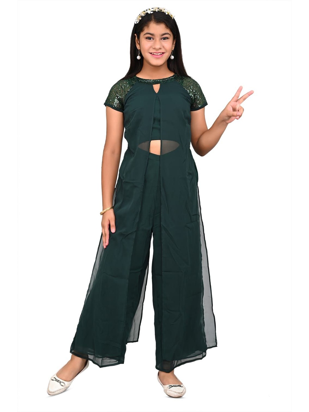 

FELLAMO Girls Basic Jumpsuit, Green