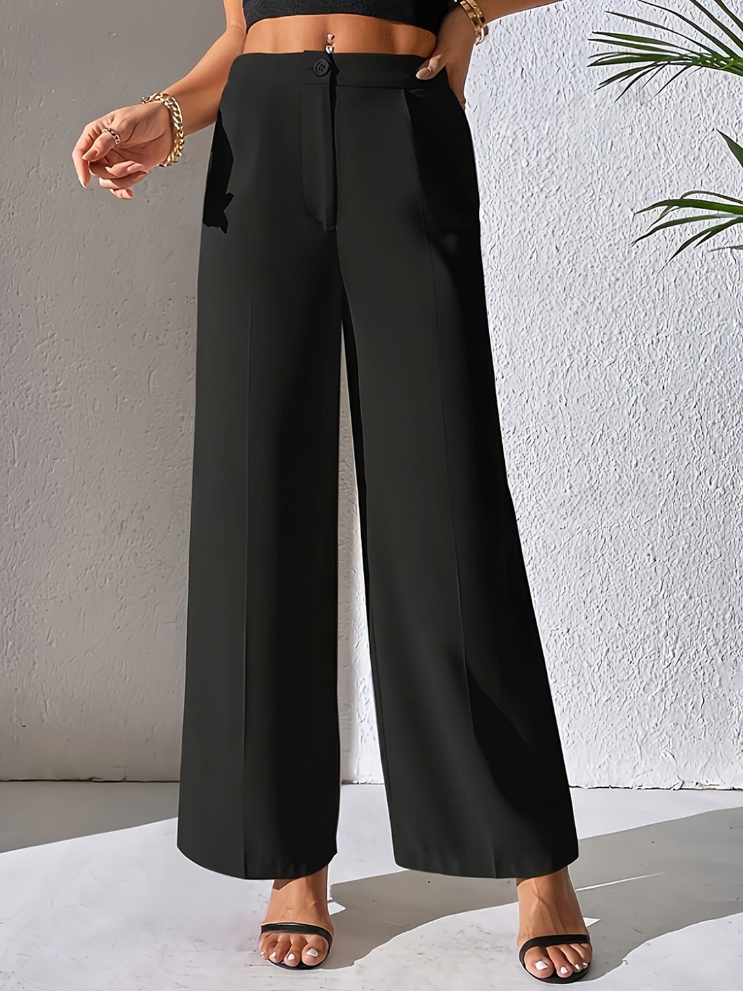 

StyleCast x Revolte Women Easy Wash Trousers, Black