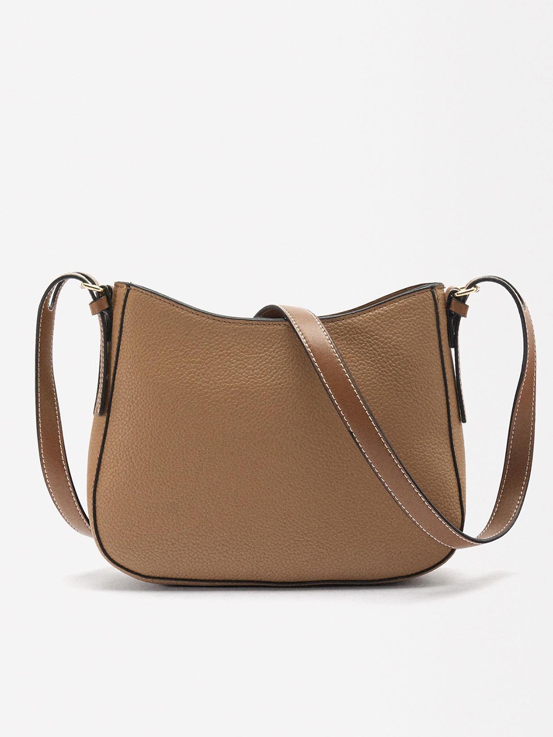 

PARFOIS Textured Structured Sling Bag, Brown