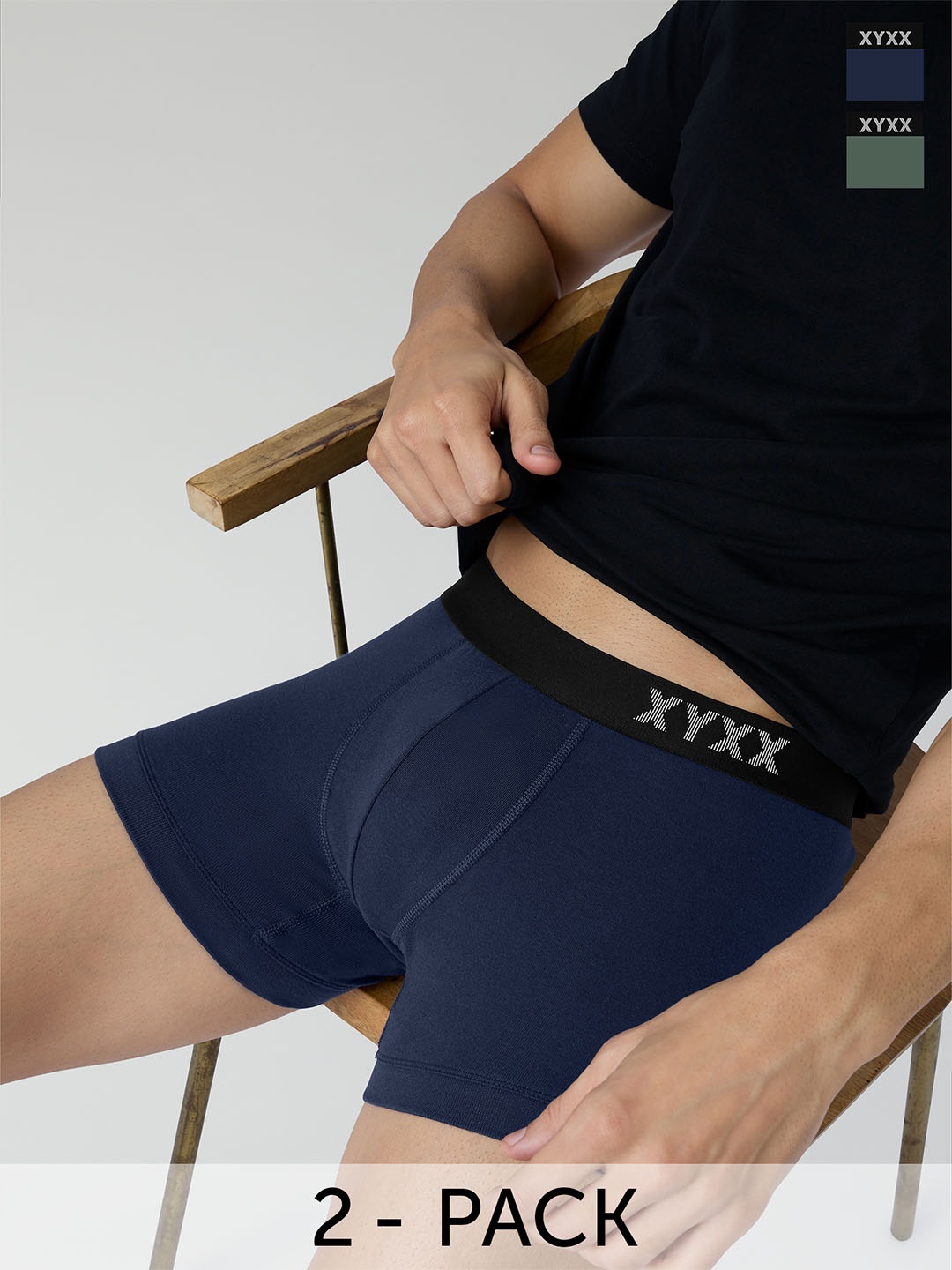 

XYXX Men Pack of 2 Combed Cotton Pace Trunks-XYTRNK2PCKN635, Blue