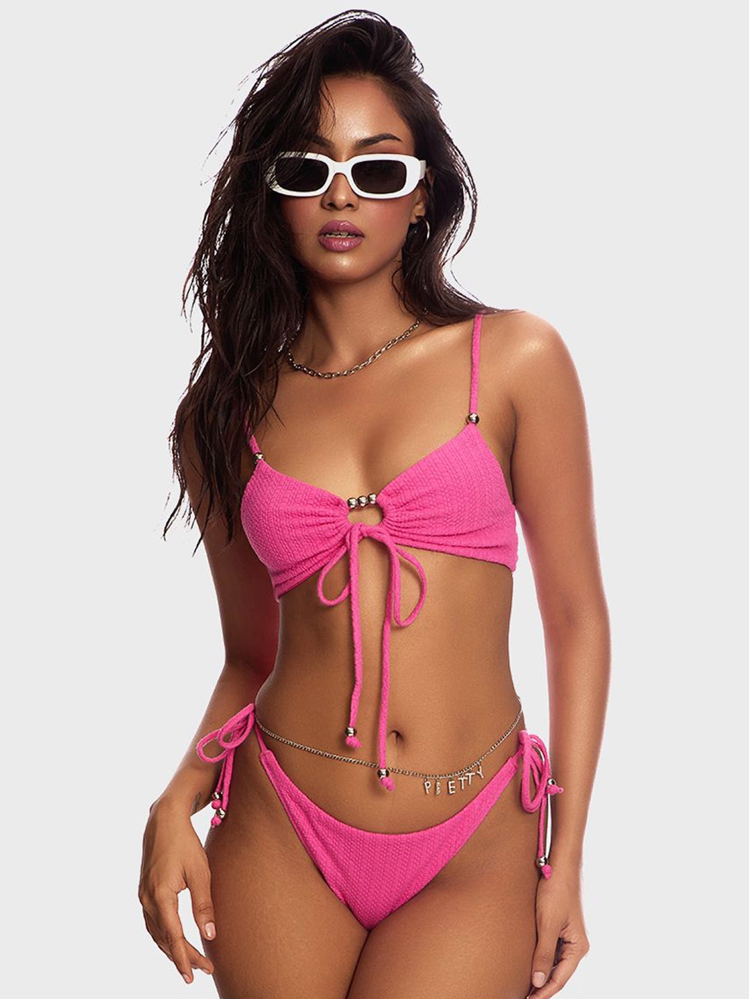 

Lemonlords Women Tie-up Swim Bottoms, Pink