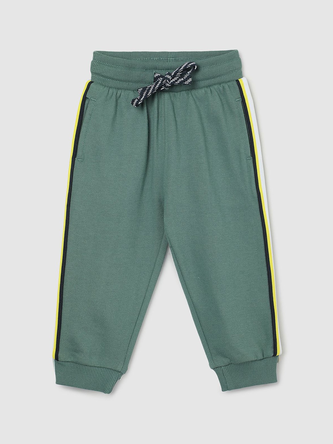 

max Boys Cotton Mid-Rise Joggers, Green