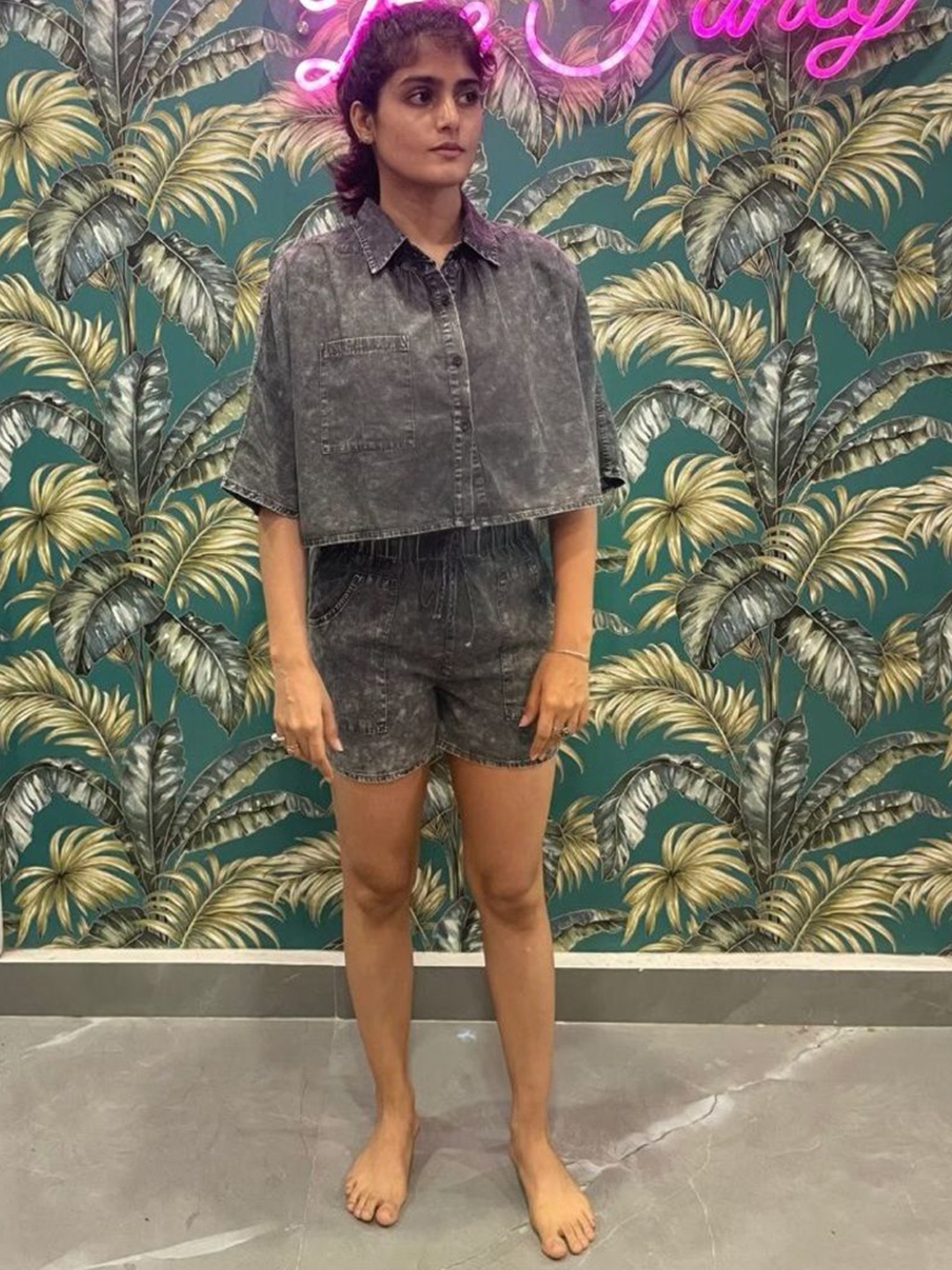 

FancyPants Traveler Dyed Shirt With Shorts, Black