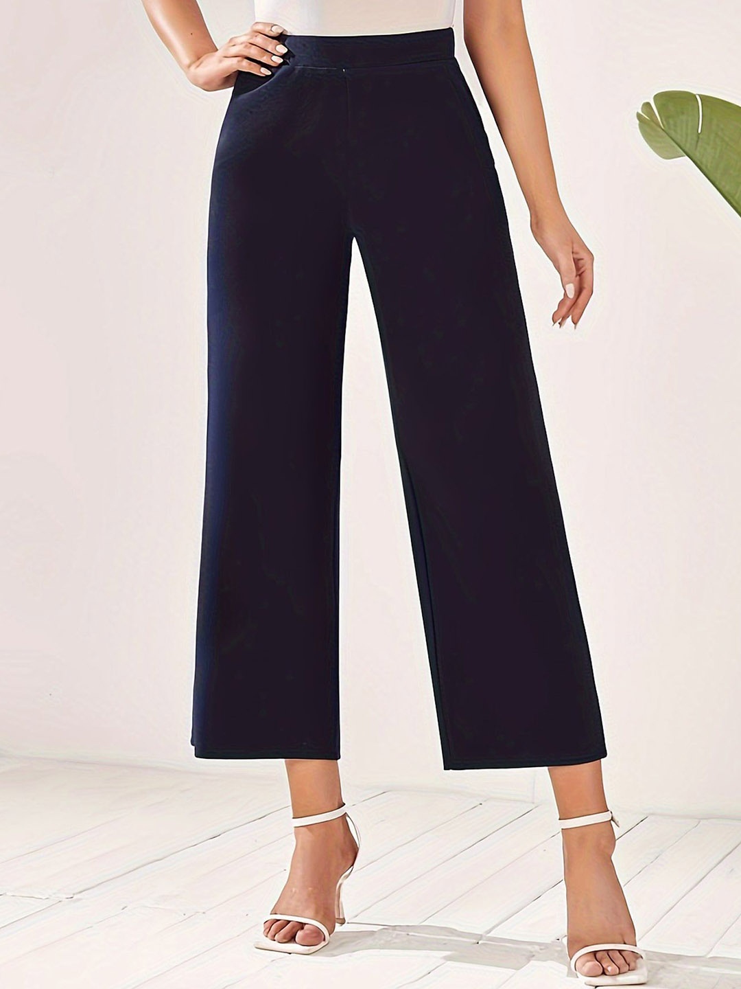 

StyleCast x Revolte Women Easy Wash Trousers, Navy blue
