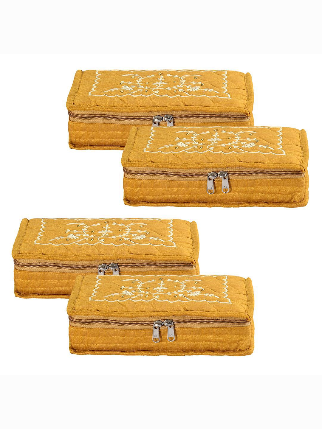 

Kuber Industries Yellow 4 Pieces Self Design Jewellery Organisers
