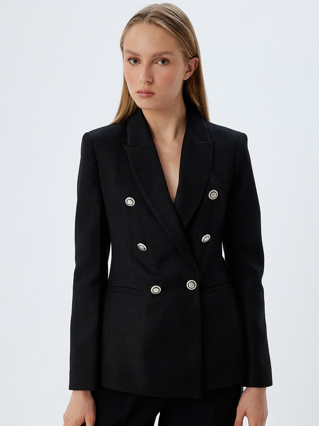 

Koton Women Longline Tailored Jacket, Black