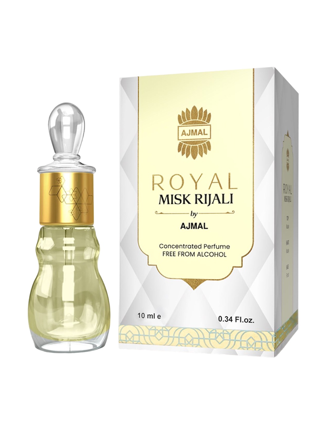 

Ajmal Royal Misk Rijali Long Lasting Attar - 10mL, White