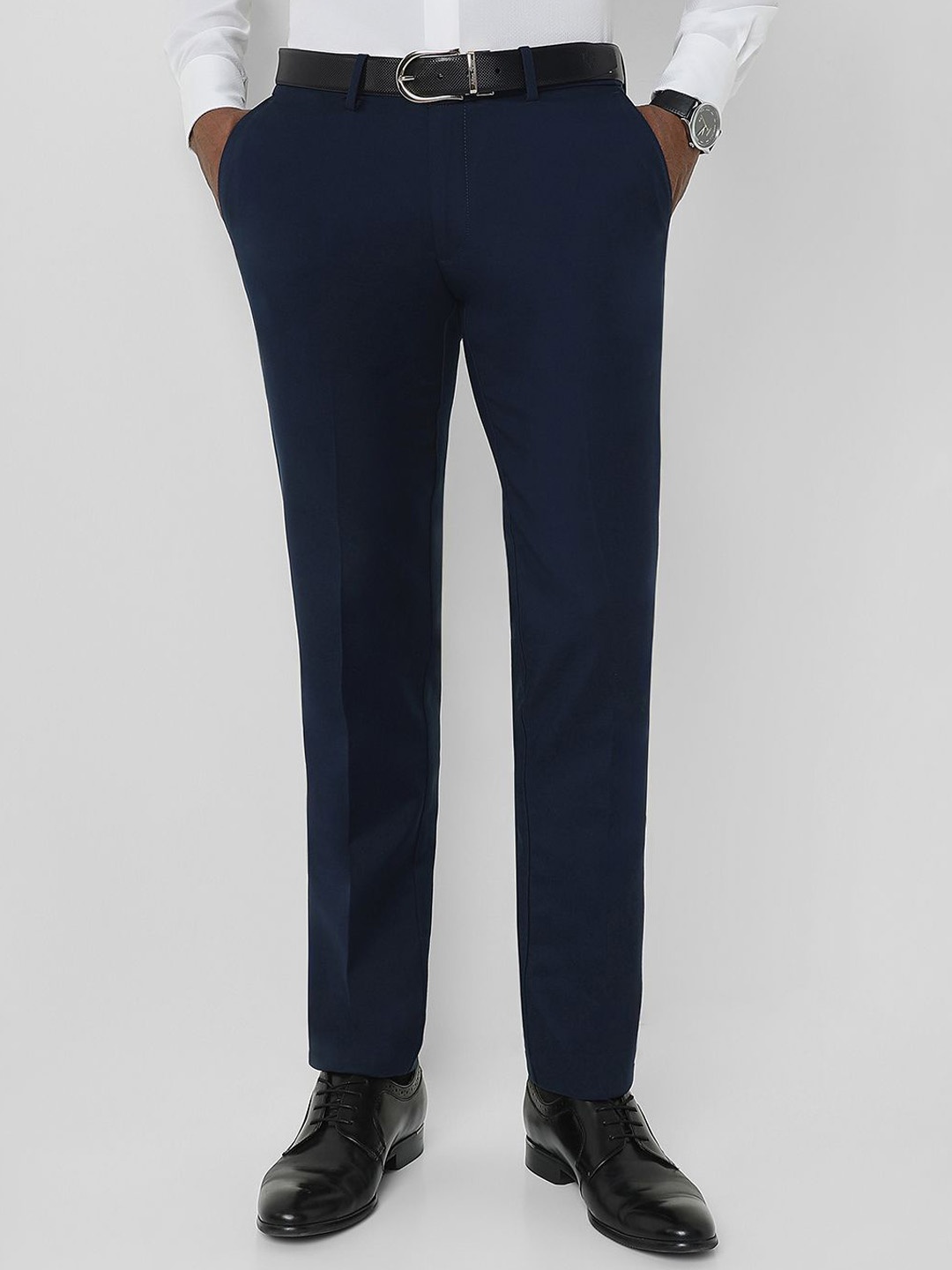 

Allen Solly Sport Men Slim Fit Formal Trousers, Navy blue