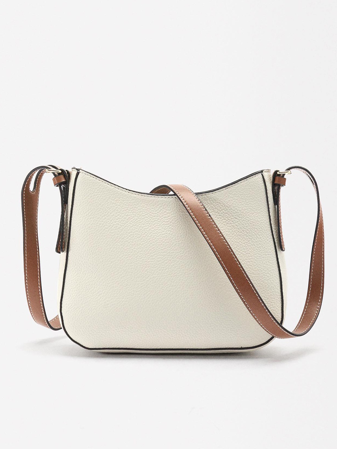 

PARFOIS Textured Structured Sling Bag, Off white