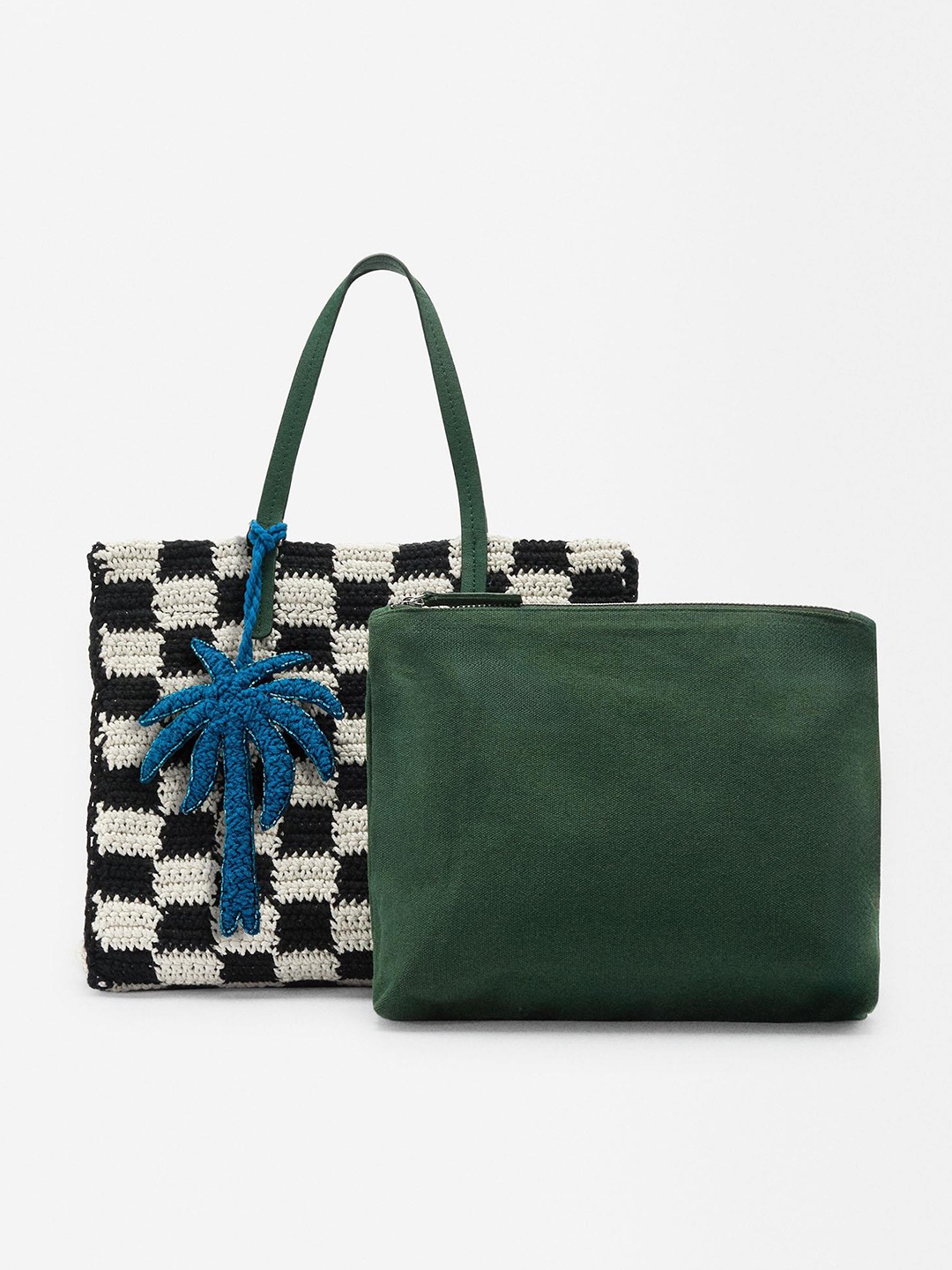 

PARFOIS Colourblocked Structured Tote Bag, Black