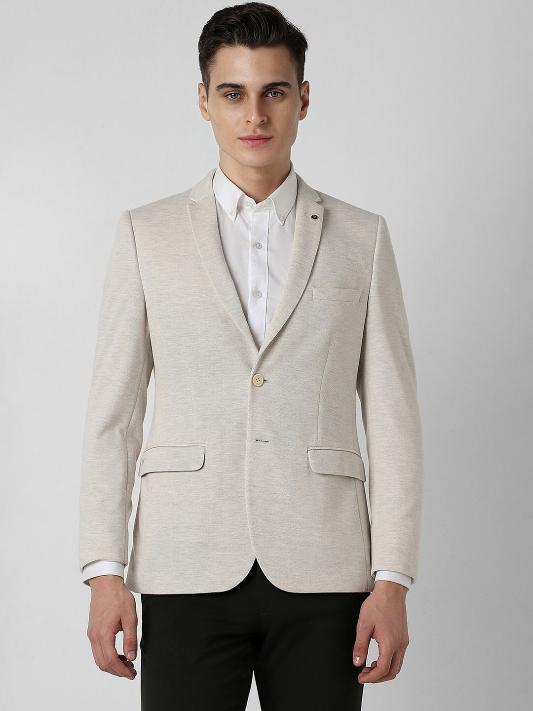 

Van Heusen Slim-Fit Notched Lapel Single Breasted Formal Blazer, Beige