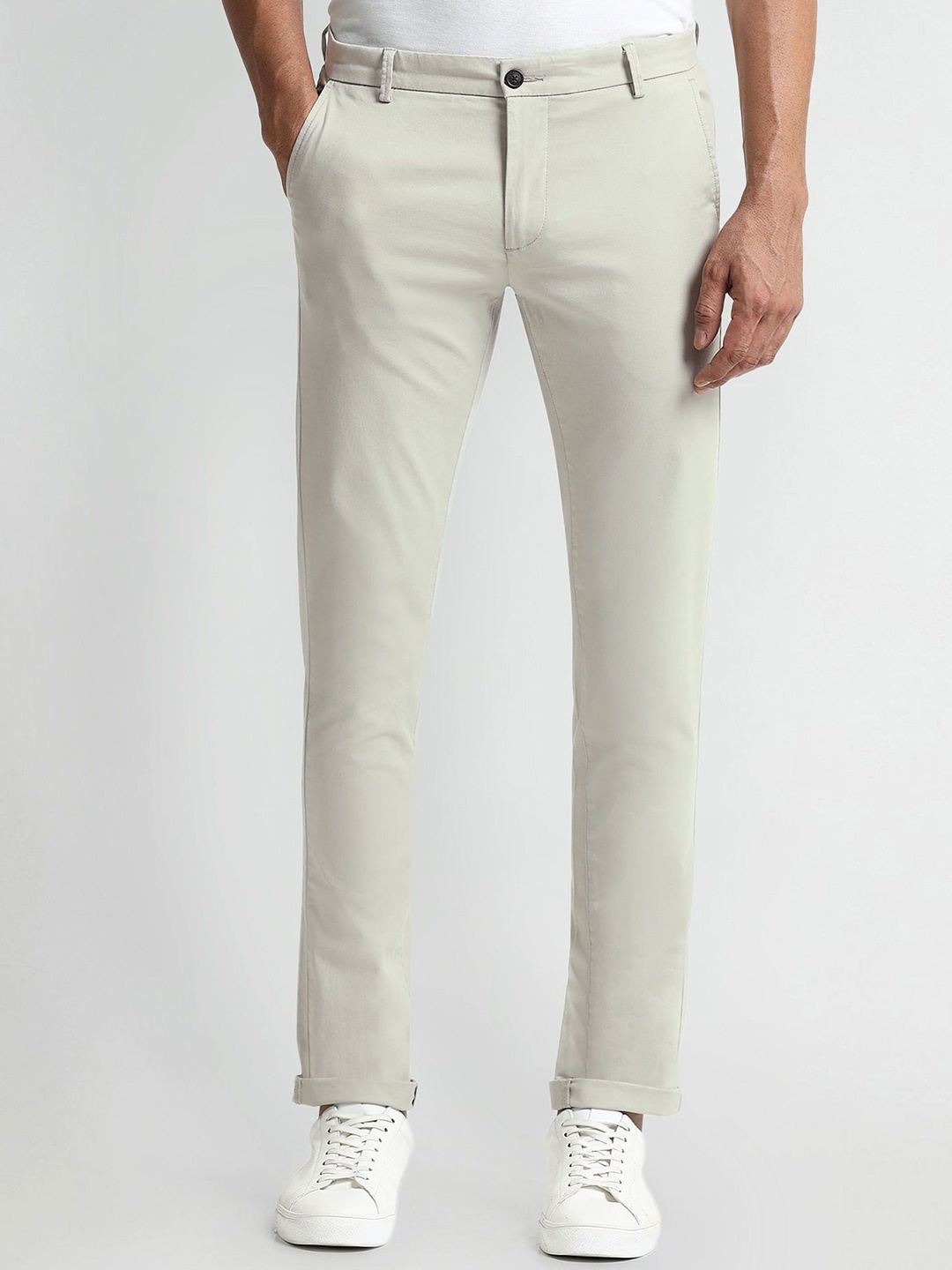 

Arrow Sport Men Slim Fit Cotton Trousers, Grey