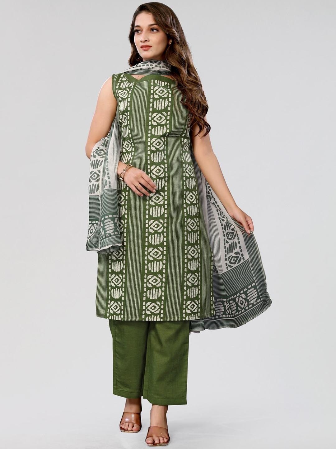 

PYARI - A style for every story Ethnic Motifs Printed Kurta with Trousers & Dupatta, Green