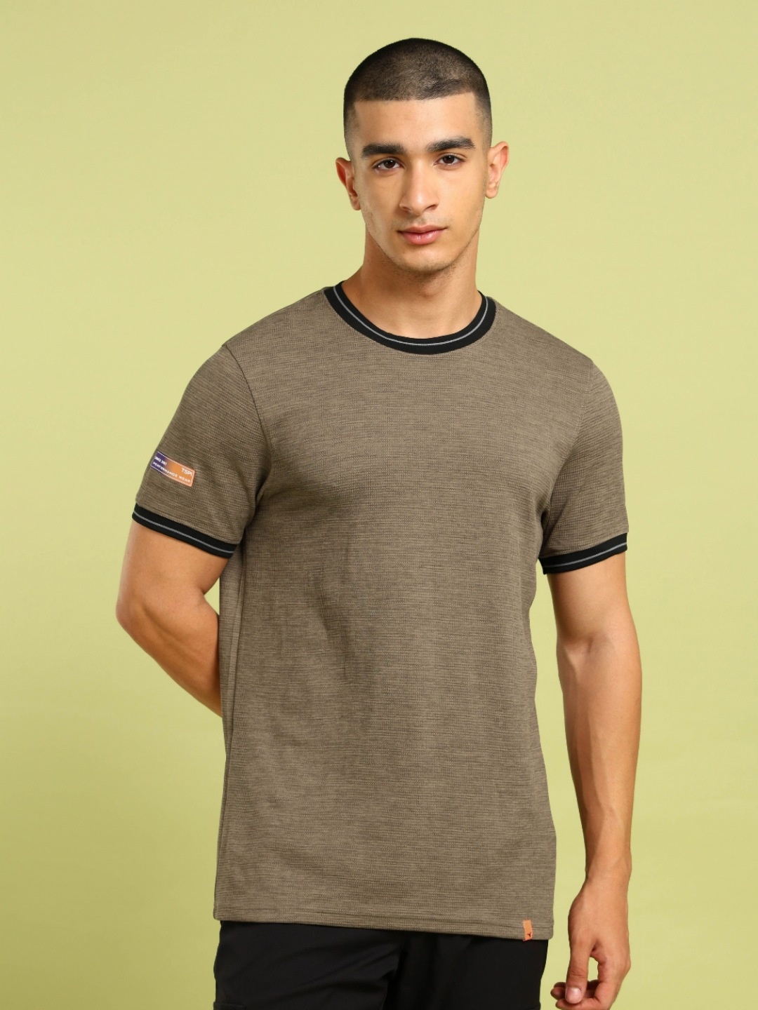 

Technosport Men UPF50 Textured Round Neck Slim Fit T-shirt, Grey